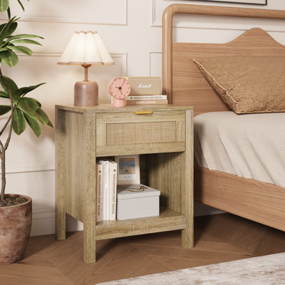 Nightstand, Nightstand With Drawer And Storage Shelf by Bay Isle Home