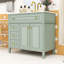 Meuble-lavabo de salle de bain avec lavabo en céramique, 3 tiroirs et armoire de rangement à fermeture en douceur-1419553898