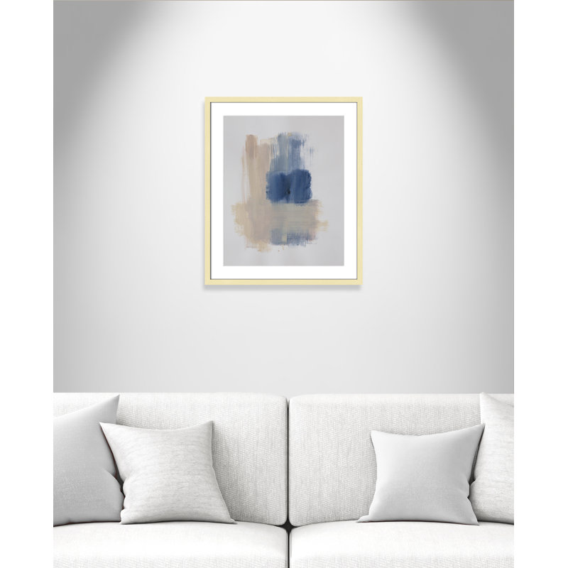 Macathurn Powder Room Wash III sur papier, H 25,5 po x l 21,5 po x P 1,25 po, Cadre doré mat