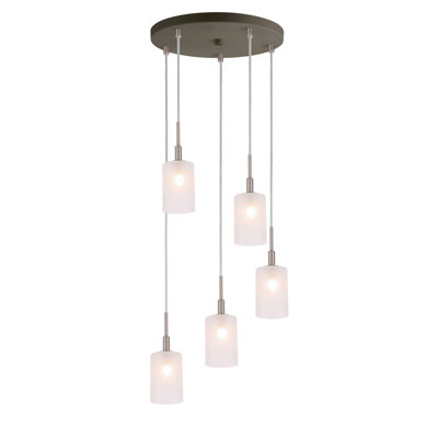 Luminaire suspendu cylindre grappe 5 lumières Herr