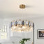 Lustre 6 lumières moderne en cristal doré 23,6 po avec cristaux ovales superposés