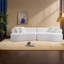 Modern Luxury Sectionals, Spacious White Boucle Couch, No Assembly Needed