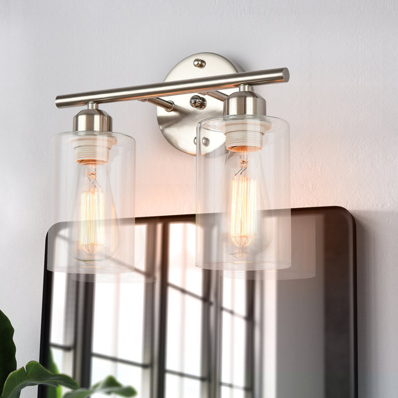 Addam 2-Light Dimmable Bathroom Vanity Light Fixtures, Brushed Nickel