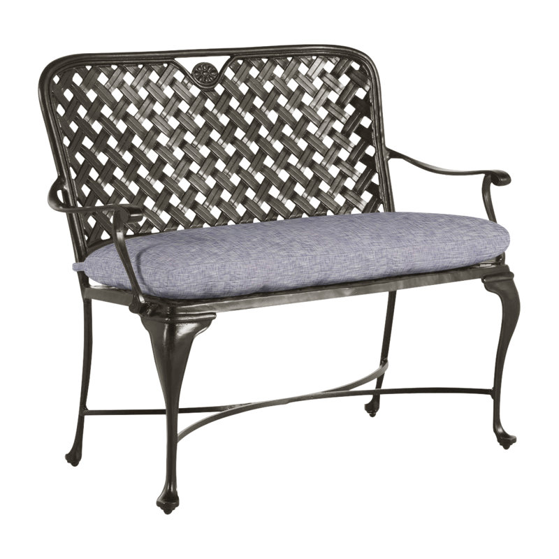 Provance Aluminum Garden Bench, Arbor Chambray, No Welt, Slate Gray