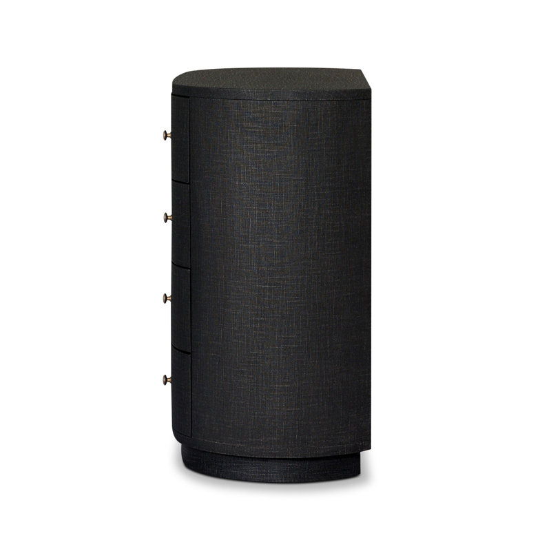 Amelia Chest-Ivory Painted Linen, Black Linen