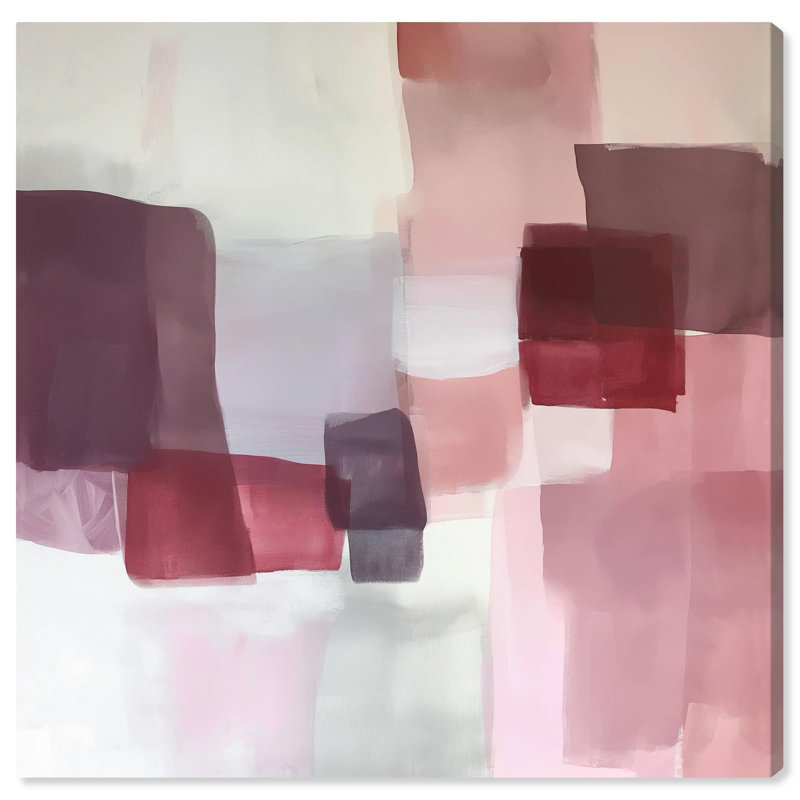 Motif de rubis sur toile blanche, art abstrait Boho par Art Remedy, H 30 po x l 30 po x P 1,5 po, Toile tendue
