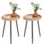 Table d'appoint ronde en rotin moderne, finition canne décorative, table de chevet multifonctionnelle-123399514