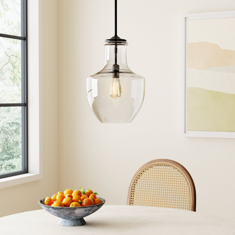Ravenna 1-Light Dimmable Teardrop Pendant, Midnight Black
