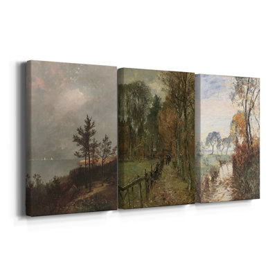 Paysage rétro CX - Toile tendue avec châssis sur mesure - 3 pièces