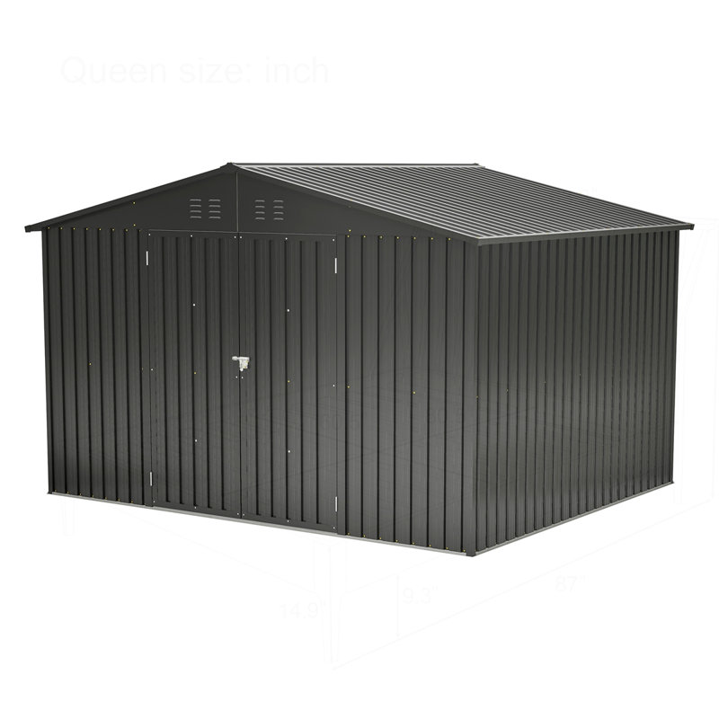 Remise de rangement extérieure 10 pi x 8 pi, Noir