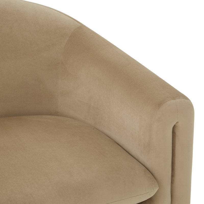 Fauteuil demi-tonneau 32,87 po Pollman, Velours brun clair