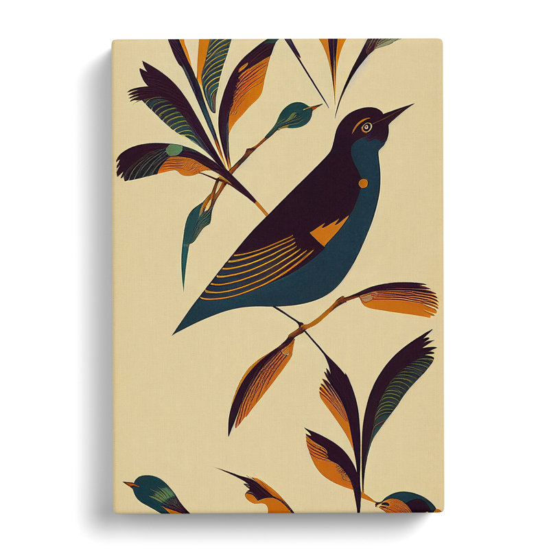 Art Deco Bird No.5 - Wrapped Canvas, 76cm H x 50cm W x 3cm D