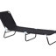 Chaise de piscine pliante - Chaise de patio noire réglable et légère avec structure en acier