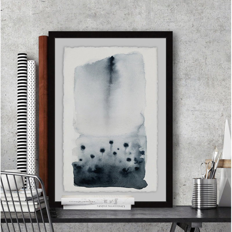 « craie blue », reproduction de peinture à l’aquarelle encadrée, H 12 po x l 8 po x P 1,5 po