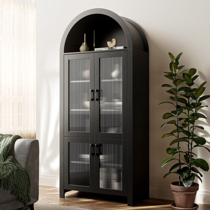 Arched Display Cabinet, Black