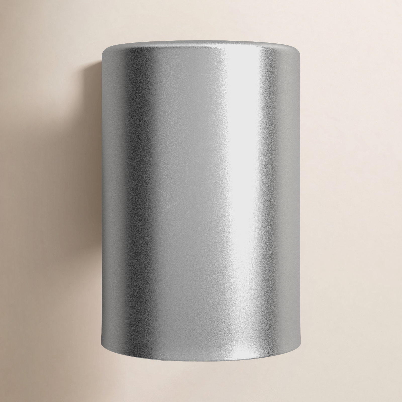Latitude Run® Integrated LED Outdoor Armed Sconce, Painted Brushed Nickel, 7.25" H x 5.13" W x 5.13" D