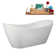 75" Streamline Soaking Freestanding Tub and Tray With Internal Drain