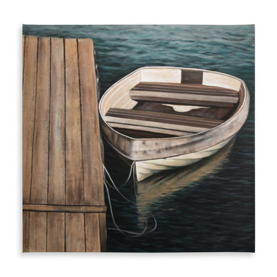 Rowboats Sea Brown Indoor/Outdoor Tablecloth | Home Decor