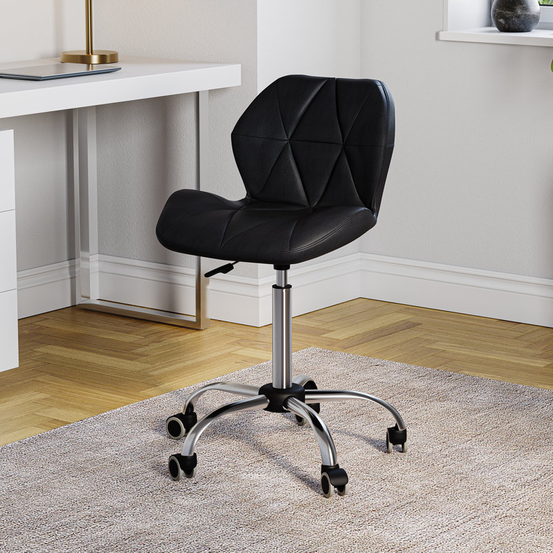 Muskoka Swivel Desk Chair Faux Leather With Adjustable Height, UKFR Certified, Black