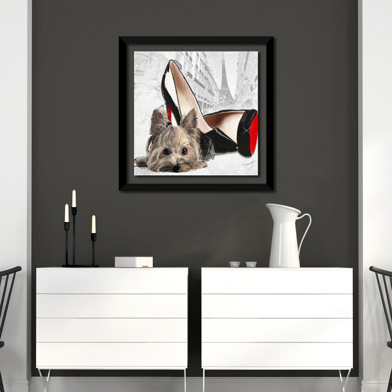 «In Paris» par Jodi, reproduction d'art graphique sur toile, H 25,5 po x l 25,5 po x P 1 po, Cadre noir