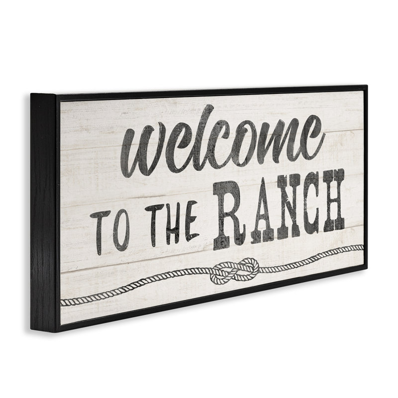 Bienvenue à la giclée encadrée Ranch, design par CAD Designs, H 10 po x l 24 po, Giclée encadrée noir minuit