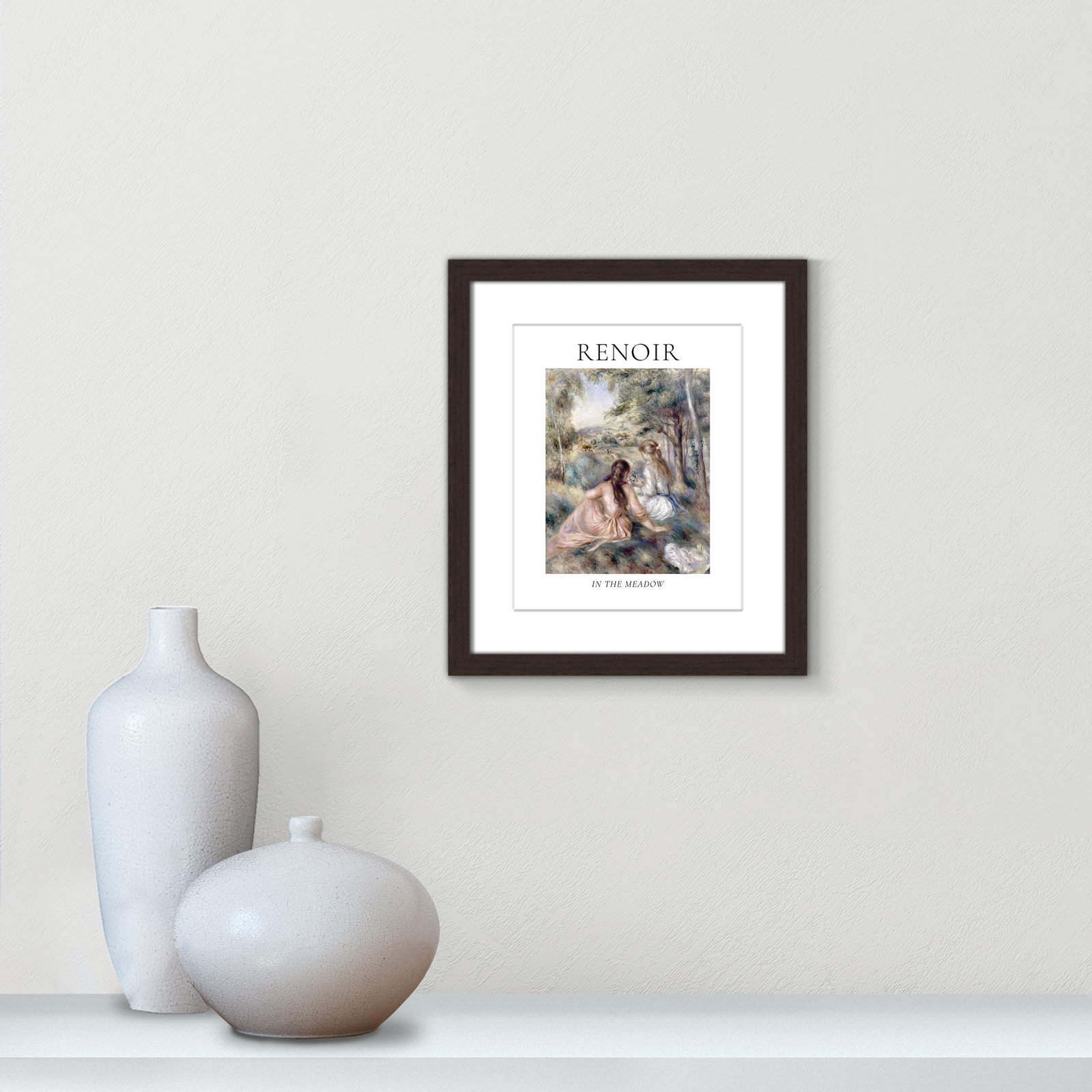 Old Masters Collection " In The Meadow " by Auguste Renoir, Yes, 23" H x 17" W x 1.25" D, Walnut Single Picture Frame