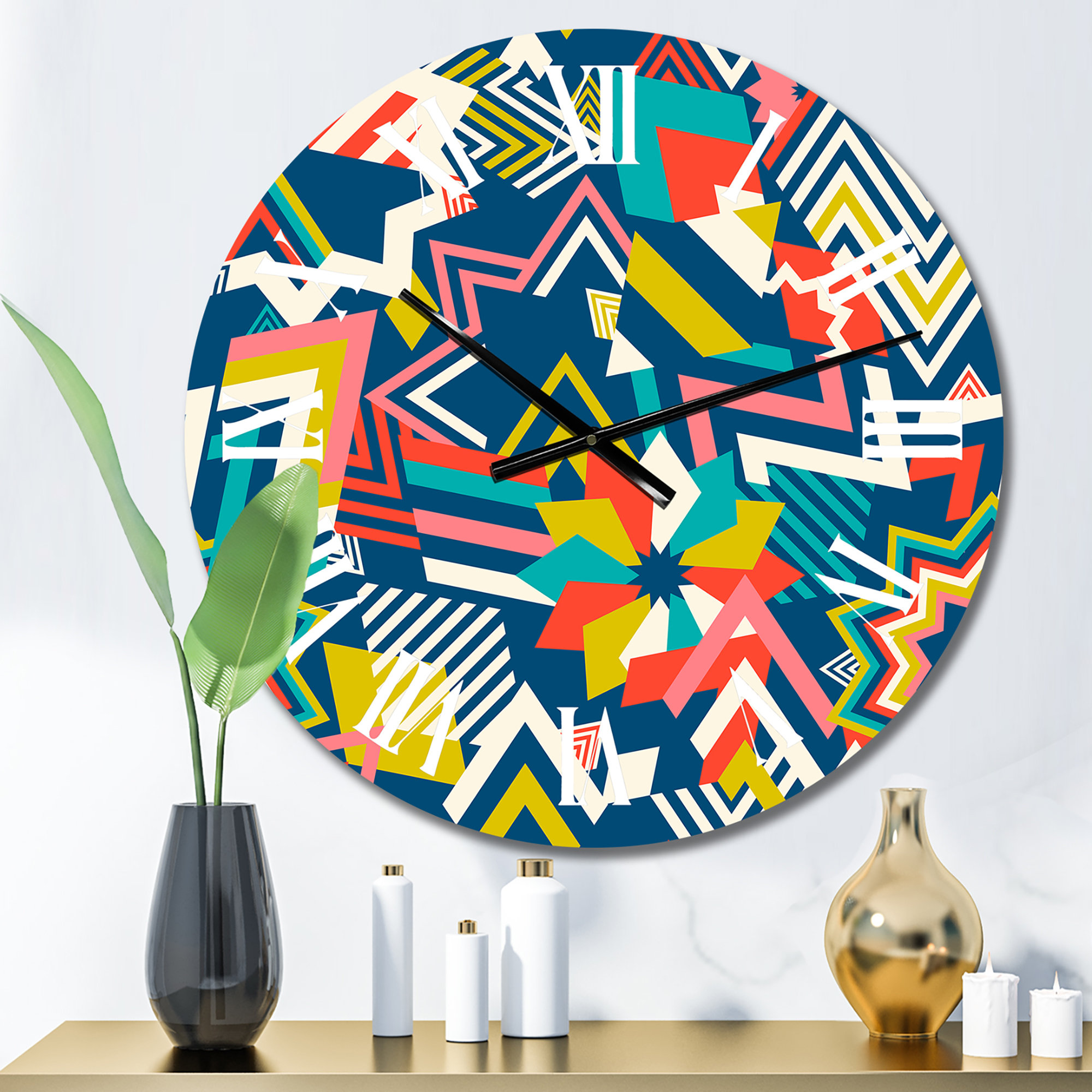 Fresh Look at East Urban Home Multicolor Retro Geometric Elements I