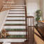 Tapis d'escalier floraux antidérapants pour marches en bois, tapis d'escalier décoratifs avec envers antidérapant