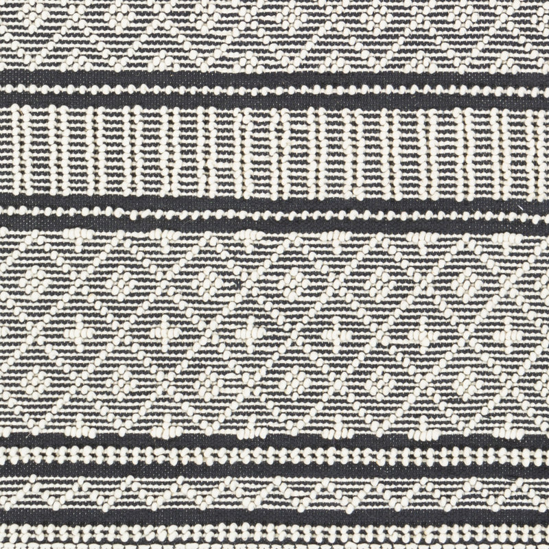 Tapis gris / ivoire en laine / coton tissé à la main Carletta Southwestern, Rectangle 2 pi x 3 pi