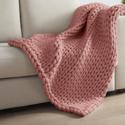 Vellux Weighted Blanket, Chunky Oversized Knit, Acrylic/Polyester