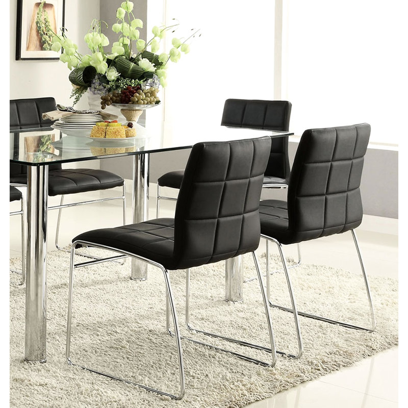 2 pièces de chaises de salle à manger noires avec pieds, moderne pour maison contemporaine 2 pièces
