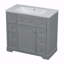 Ensemble de meuble-lavabo simple 36 po avec plateau en bois massif Shai Shai-2031166499