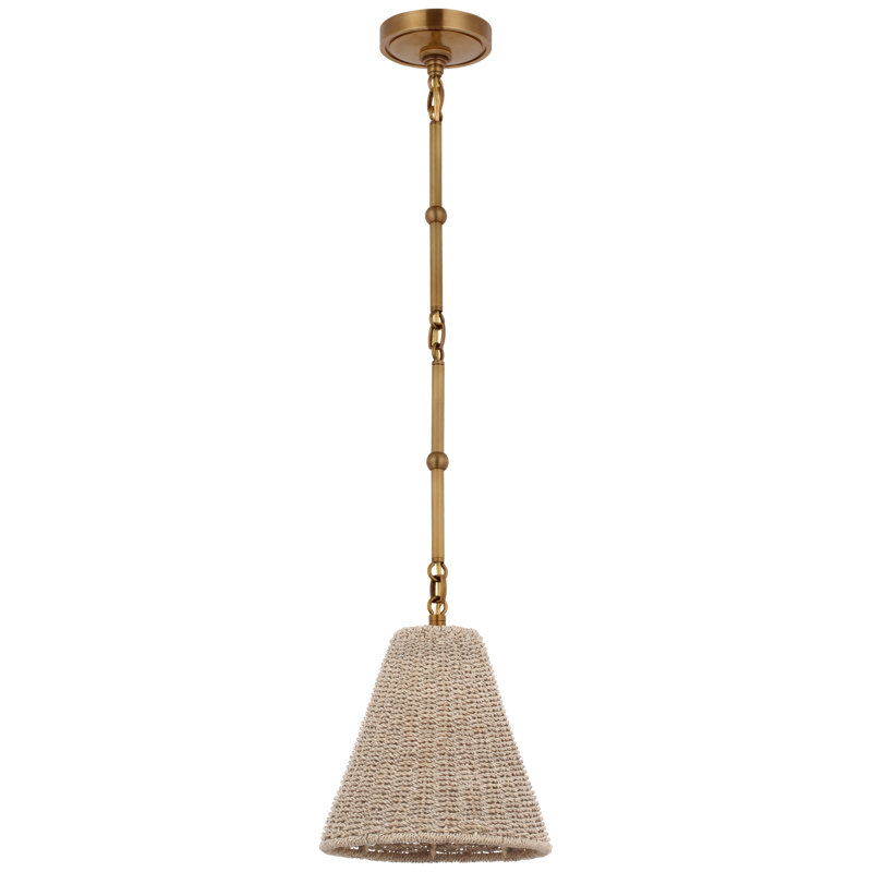 Goodman Pendant by Thomas O'Brien, 10.5" H x 9.5" W x 9.5" D, Ash, Hand Rubbed Antique Brass