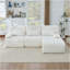 Canapé modulaire moderne de 98 po sans canapé en forme de L Canapé confortable pour le salon, beige-130853495-130853496