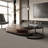 Tyani 2 Piece Retro Nesting Coffee Table Set Wood Table With Drawer and Glass Table
