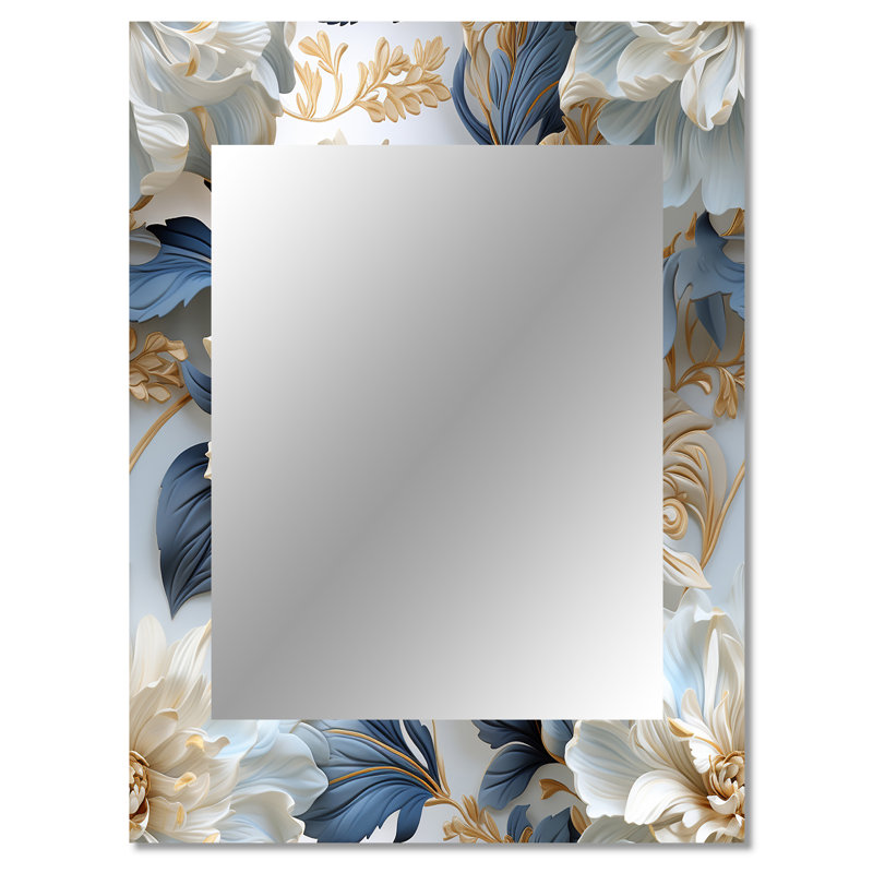 Kruse Ethereal Rococo Flourish Victorian Pattern - Miroir mural décoratif floral, 40 po x 30 po