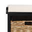 Banc de rangement rembourré en similicuir avec 2 paniers tissés en rotin - Banc avec cadre en bois pour n'importe quelle pièce-818856478