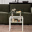 Table d'appoint en verre trempé à 2 couches avec rangement, conception carrée, surface lisse pour faciliter l'élimination de la saleté, 2 pièces pour l'entretien du bureau et de la maison, espace de vie