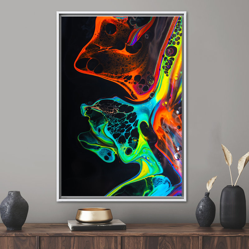 Abstrait art mural moderne: impression sur toile colorée et vibrante pour une décoration élégante, H 94 po x l 41 po