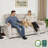 Power Reclining Sofa with Drop Down Table, Touch light, 3-Seat Recliner Couch with Adjustable Headrest-164335964