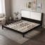 Queen Wood Standard Bed with PU Leather Headboard-131430348-131430351