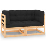  Corner Sofa Anthracite Solid Pinewood Medium Modular
