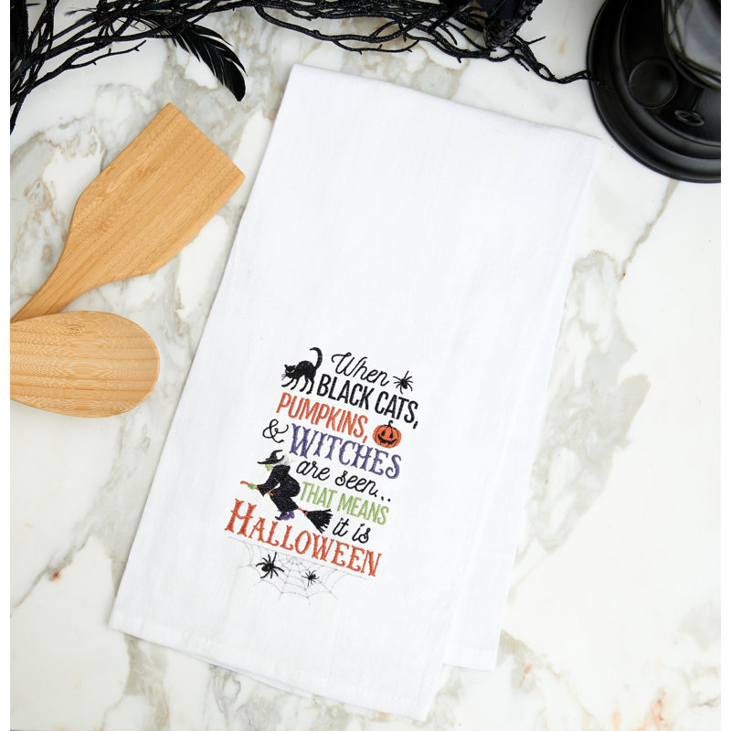 Serviette Cats Pumpkins Witches