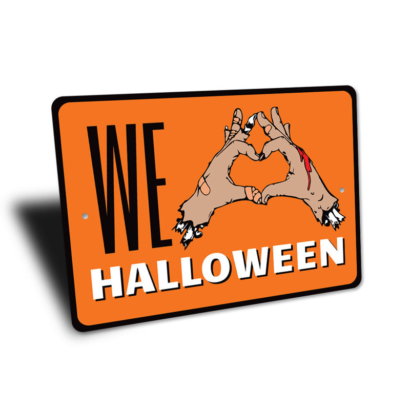Panneau «We love Halloween», H 10 po x l 14 po x P 0,04 po