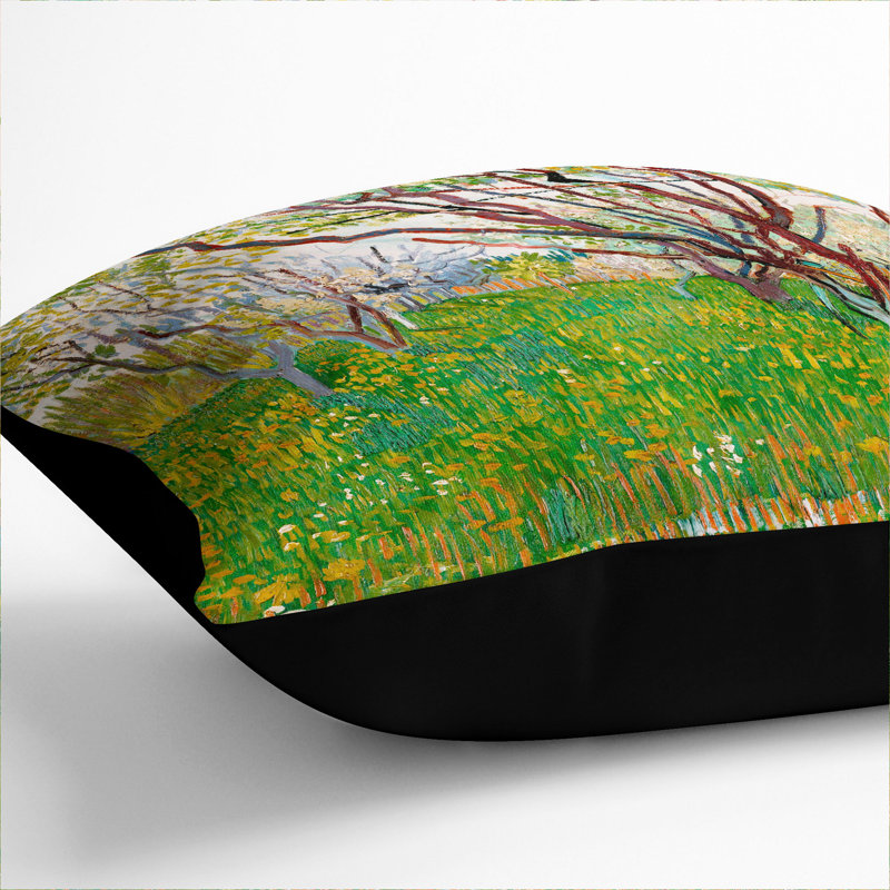 The Flowering Orchard Scatter Cushion, 40cm H x 40cm W x 15cm D, Black