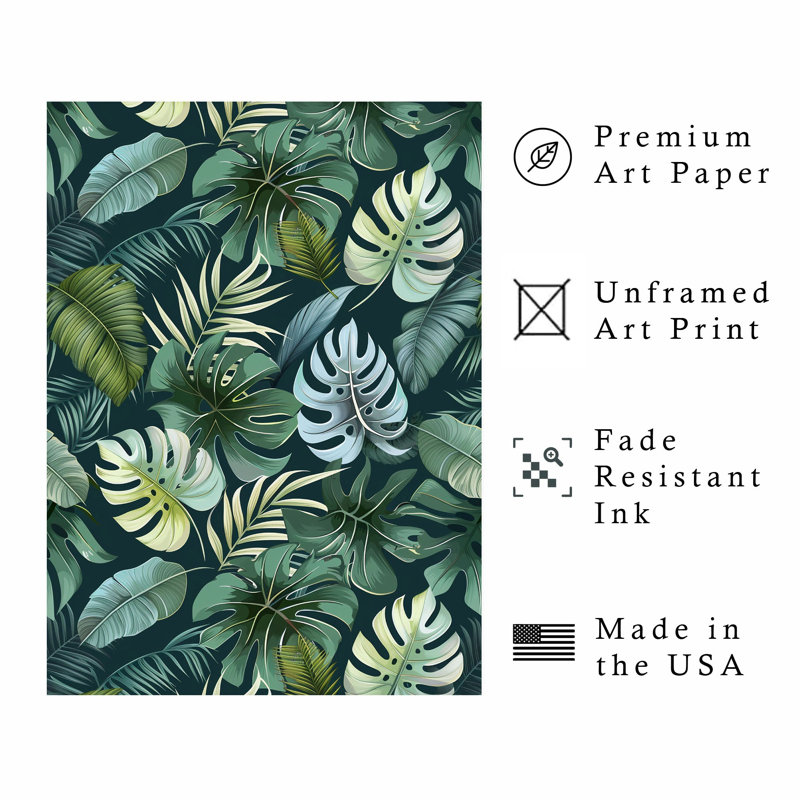 «Botanical Monstera Leaves», motif tropical non encadré