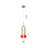 1-Light Gold LED Single Pendant With A Multi-color glass shade
