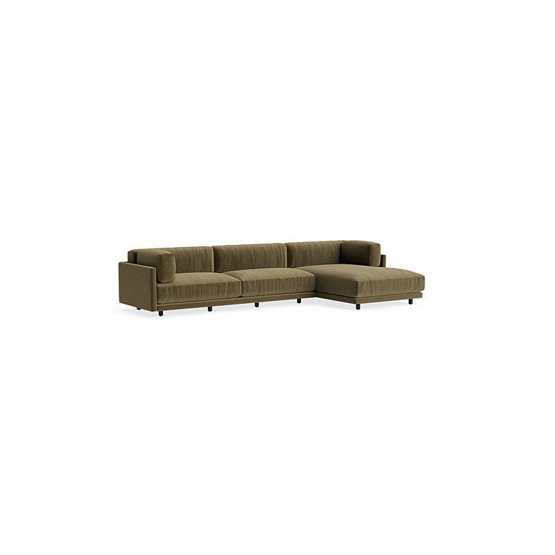MTO - Sunday Sofa w/ Chaise, Moss Velvet, Right