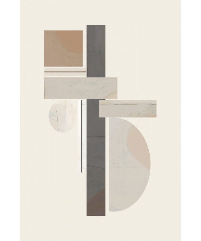Neutral Geometric Forms by Cartissi — Abstract Wall Art, 32 × 48, Framed Print, White
