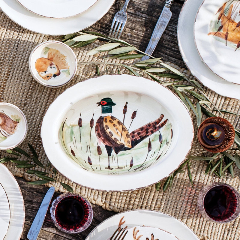 Wildlife Earthenware Serving Bowl